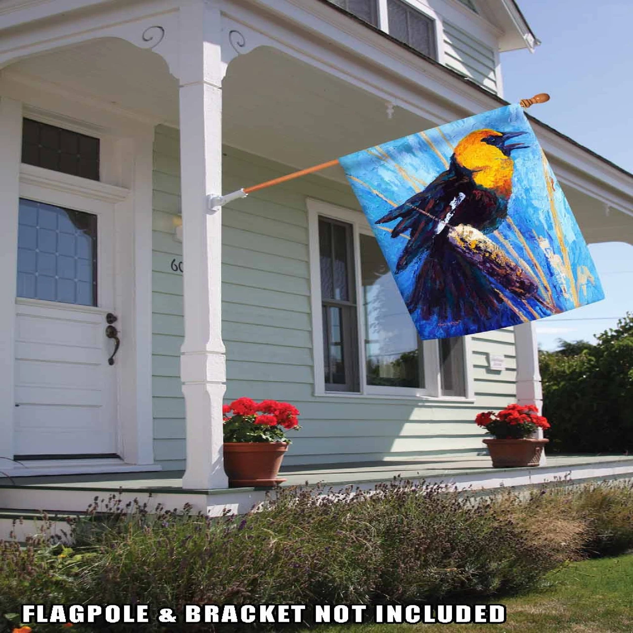 Cattail Bird Outdoor House Flag 40" X 28" 3 Cattail Bird Outdoor House Flag 40" X 28" - Image 3