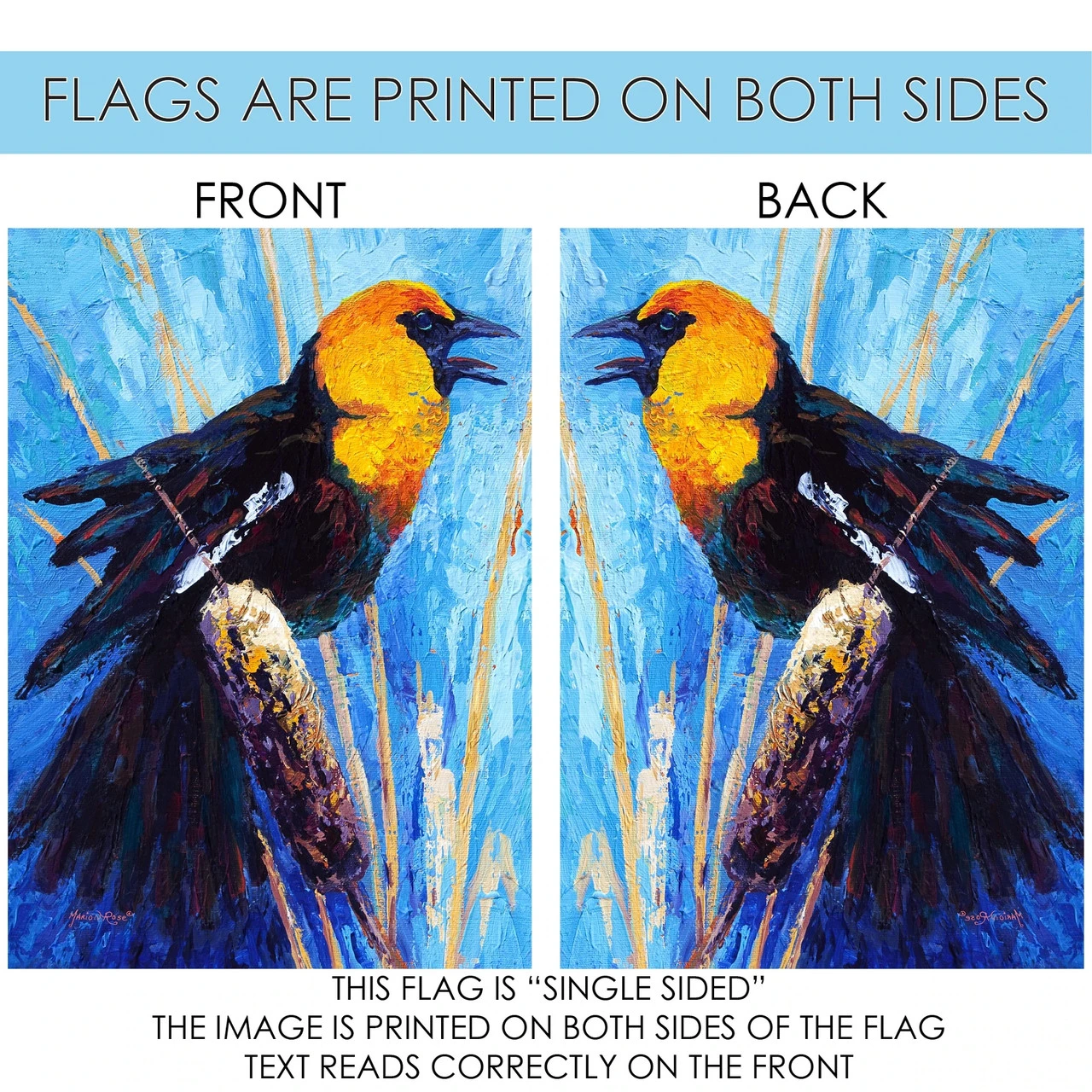 Cattail Bird Outdoor House Flag 40" X 28" 5 Cattail Bird Outdoor House Flag 40" X 28" - Image 5