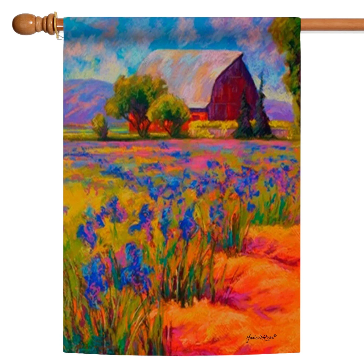 Lavender Farm Outdoor House Flag 40" X 28" 1 Lavender Farm Outdoor House Flag 40" X 28"