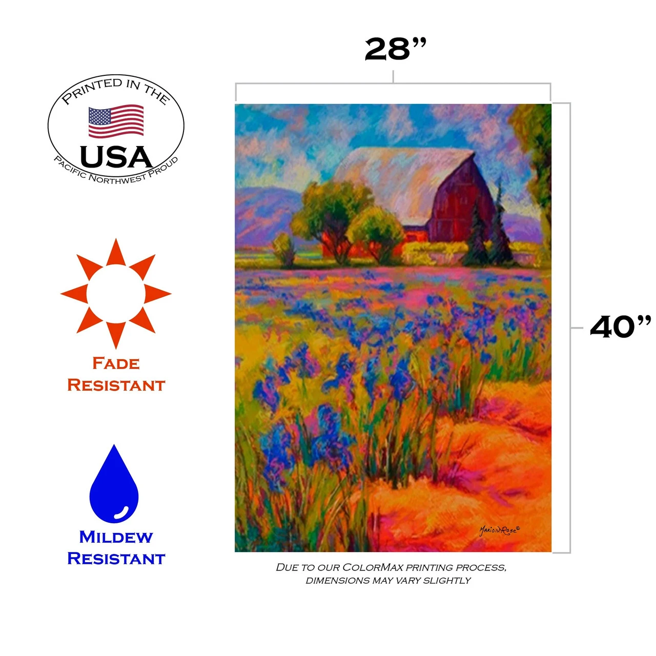 Lavender Farm Outdoor House Flag 40" X 28" 3 Lavender Farm Outdoor House Flag 40" X 28" - Image 3