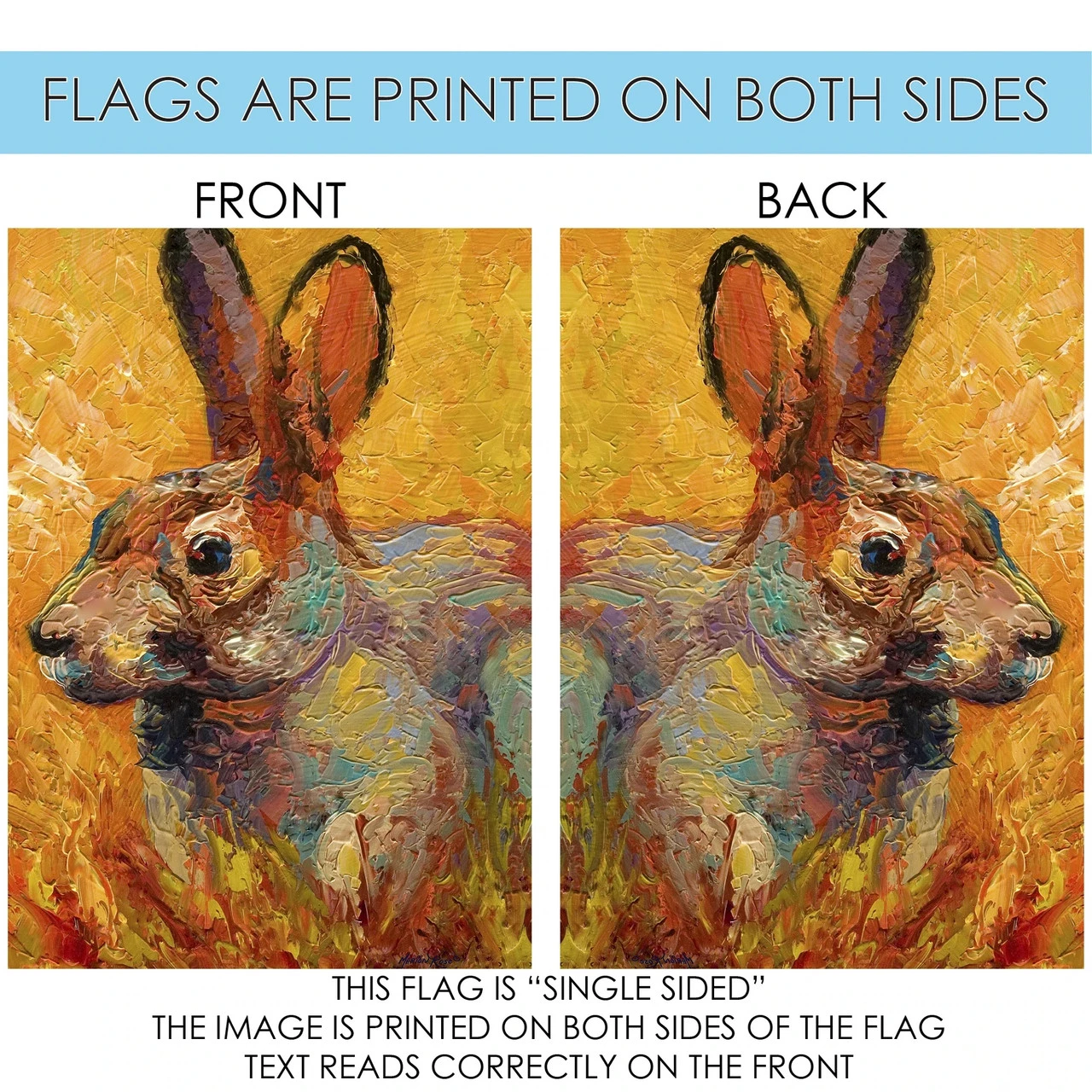 Jack Rabbit Outdoor House Flag 40" X 28" 4 Jack Rabbit Outdoor House Flag 40" X 28" - Image 4