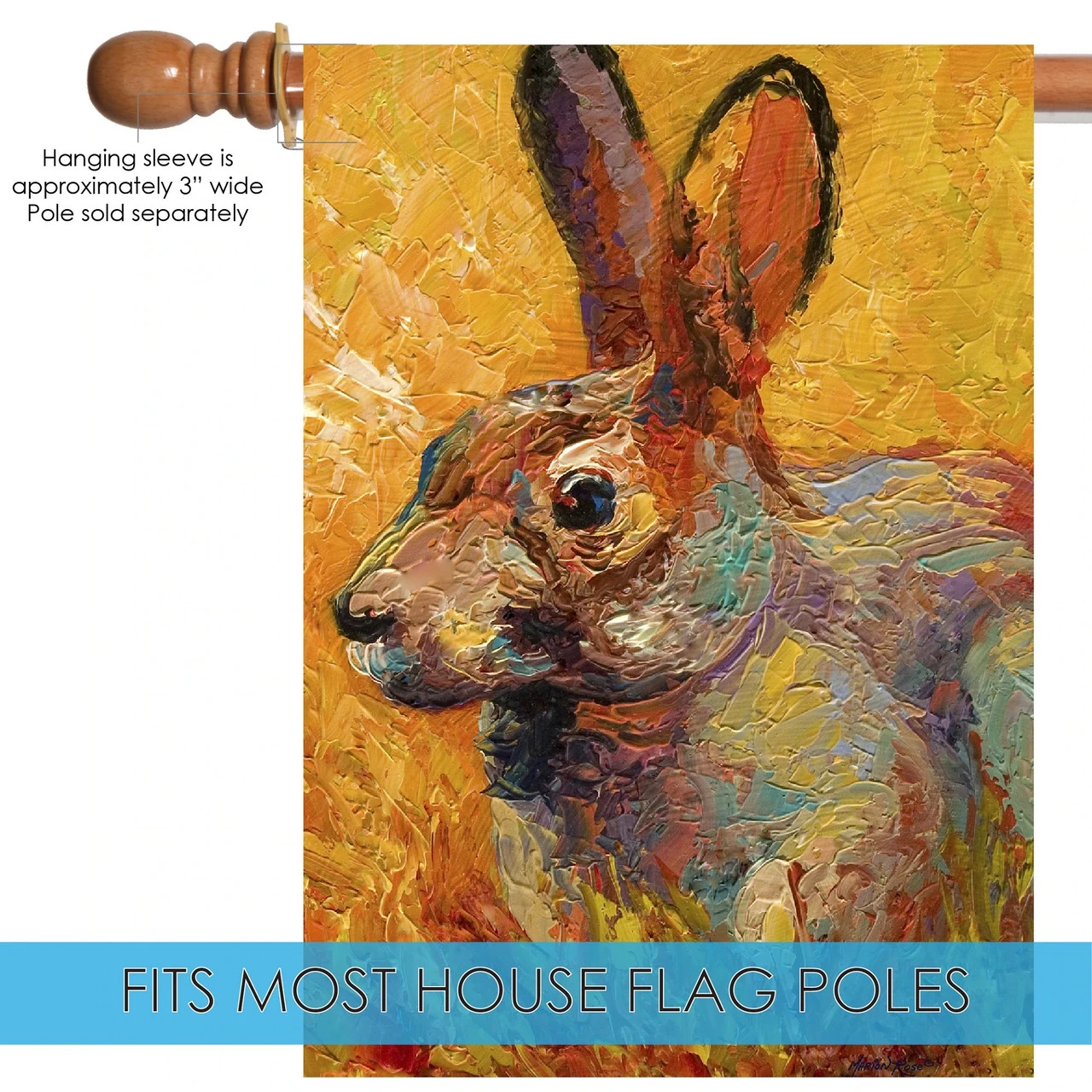 Jack Rabbit Outdoor House Flag 40" X 28" 5 Jack Rabbit Outdoor House Flag 40" X 28" - Image 5
