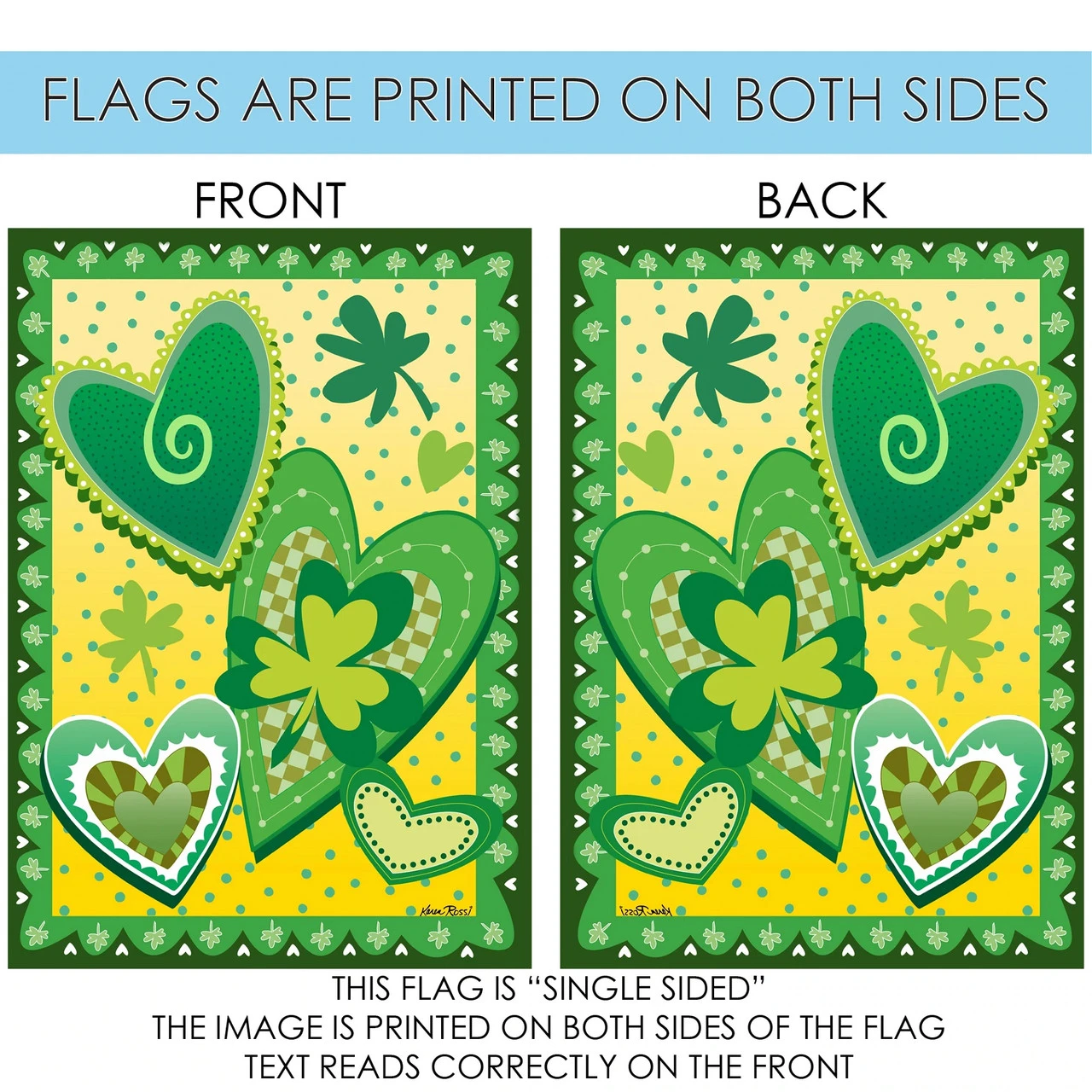 Heart O' The Irish Outdoor House Flag 40" X 28" 4 Heart O' The Irish Outdoor House Flag 40" X 28" - Image 4