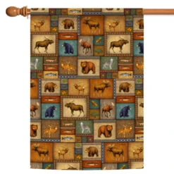 Quilted Wilderness Outdoor House Flag 40" X 28"