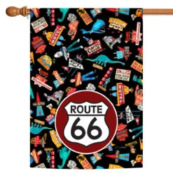 Route 66 Logo Outdoor House Flag 40" X 28"
