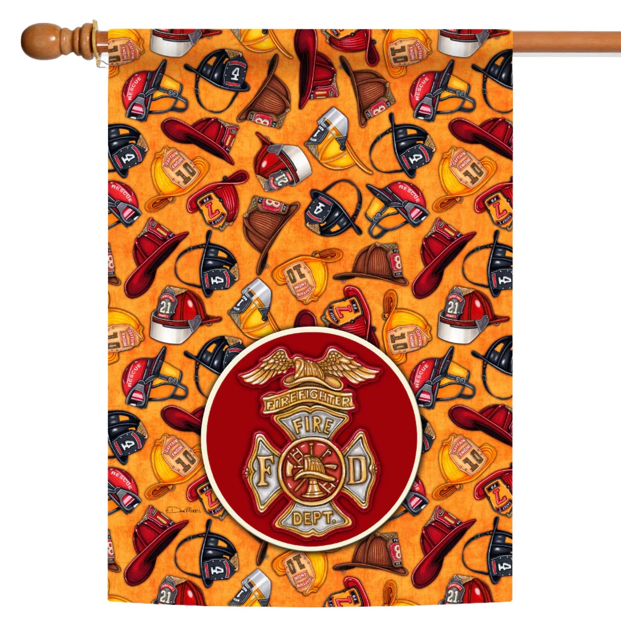 Heroes Firefighter Cap Outdoor House Flag 40" X 28" 1 Heroes Firefighter Cap Outdoor House Flag 40" X 28"