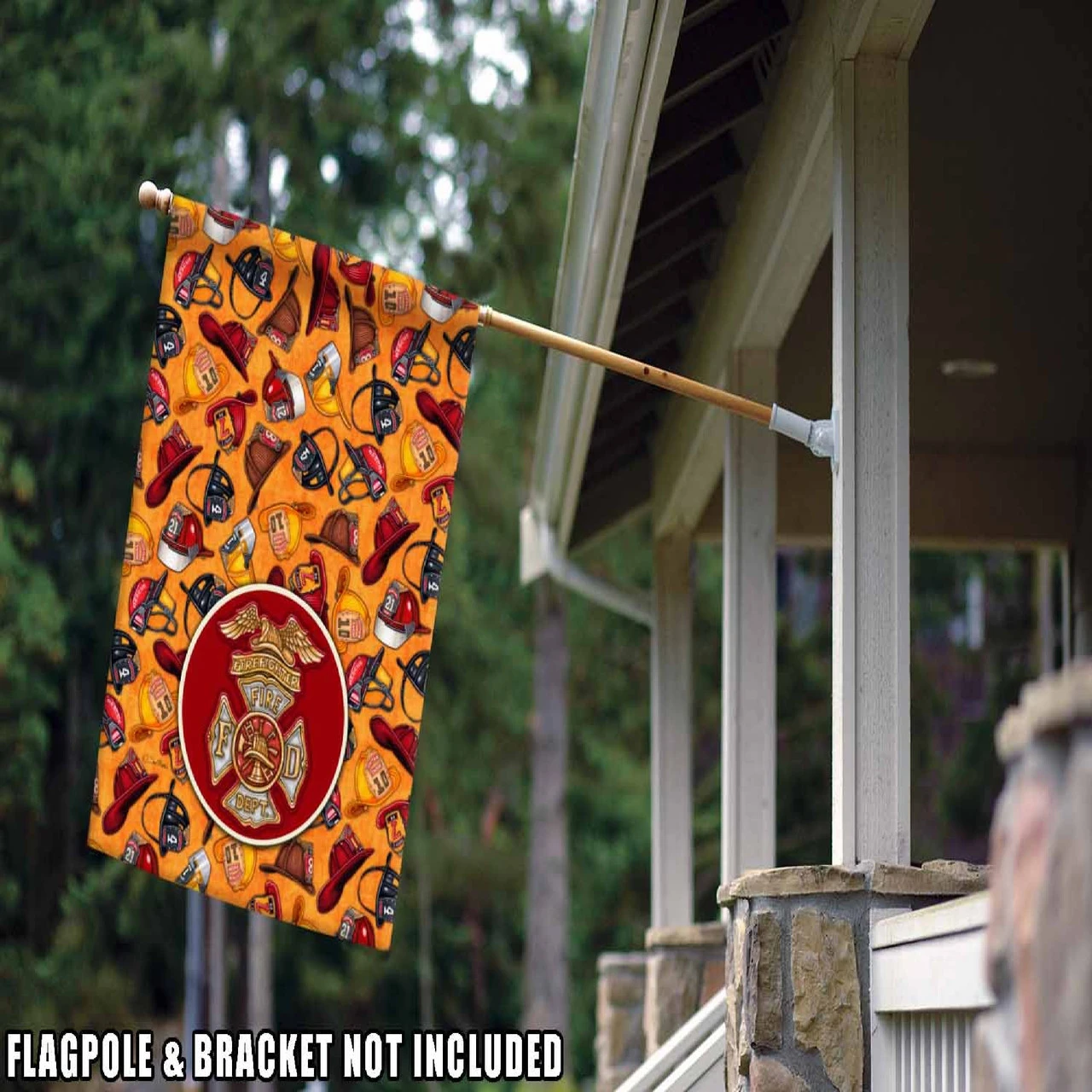 Heroes Firefighter Cap Outdoor House Flag 40" X 28" 2 Heroes Firefighter Cap Outdoor House Flag 40" X 28" - Image 2