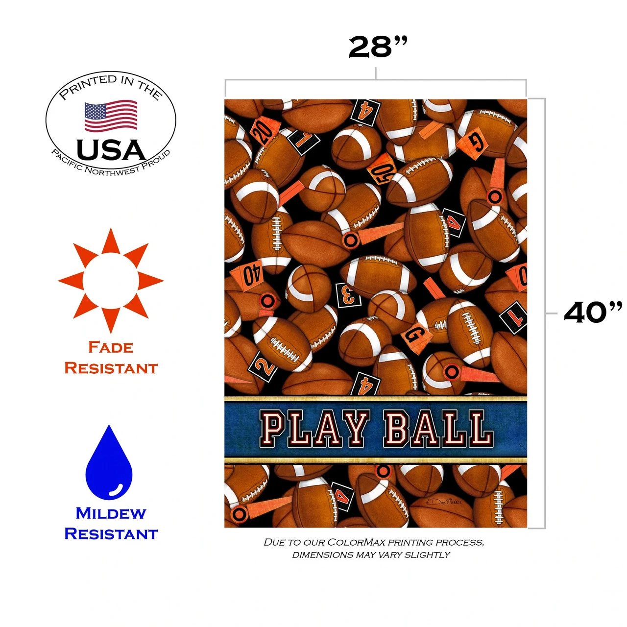 Football Time Outdoor House Flag 40" X 28" 3 Football Time Outdoor House Flag 40" X 28" - Image 3