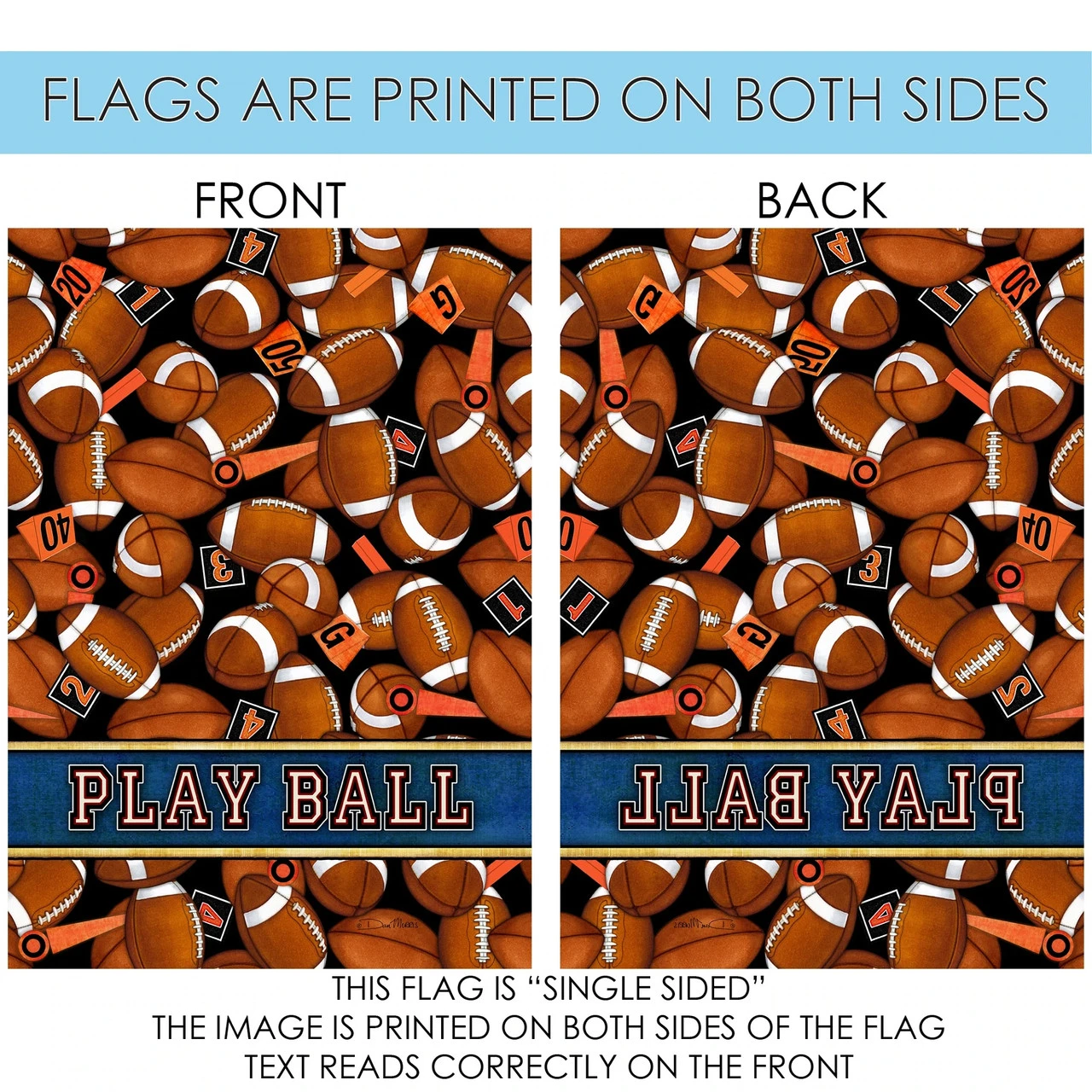 Football Time Outdoor House Flag 40" X 28" 4 Football Time Outdoor House Flag 40" X 28" - Image 4