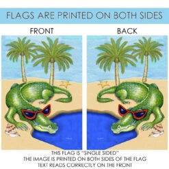 Crocodile In The Beach Outdoor House Flag 40" X 28" -PatioVibe Shop 109578 4 30252.1682375191