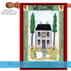 Welcome Friends Cottage Outdoor House Flag 40" X 28" 9 Welcome Friends Cottage Outdoor House Flag 40" X 28" -PatioVibe Shop 109581 5 80756.1682375177