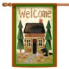 "Welcome" Cabin Outdoor House Flag 40" X 28"