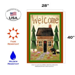 "Welcome" Cabin Outdoor House Flag 40" X 28" -PatioVibe Shop 109582 3 52721.1682375179