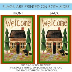 "Welcome" Cabin Outdoor House Flag 40" X 28" -PatioVibe Shop 109582 4 54264.1682375179