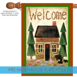 "Welcome" Cabin Outdoor House Flag 40" X 28" -PatioVibe Shop 109582 5 39276.1682375179