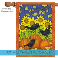 Autumn Crows Black And Orange Rectangular House Flag 28" X 40" -PatioVibe Shop 109645 5 47036.1682375090