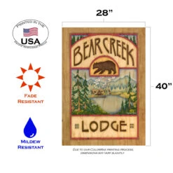 Welcome To Bear Creek Lodge Brown And Green Rectangular House Flag 28" X 40" 7 Welcome To Bear Creek Lodge Brown And Green Rectangular House Flag 28" X 40" -PatioVibe Shop 109647 3 56970.1682375111