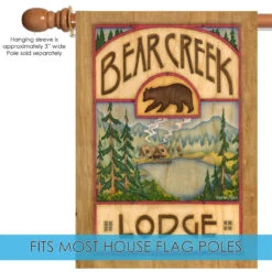 Welcome To Bear Creek Lodge Brown And Green Rectangular House Flag 28" X 40" 9 Welcome To Bear Creek Lodge Brown And Green Rectangular House Flag 28" X 40" -PatioVibe Shop 109647 5 41856.1682375111