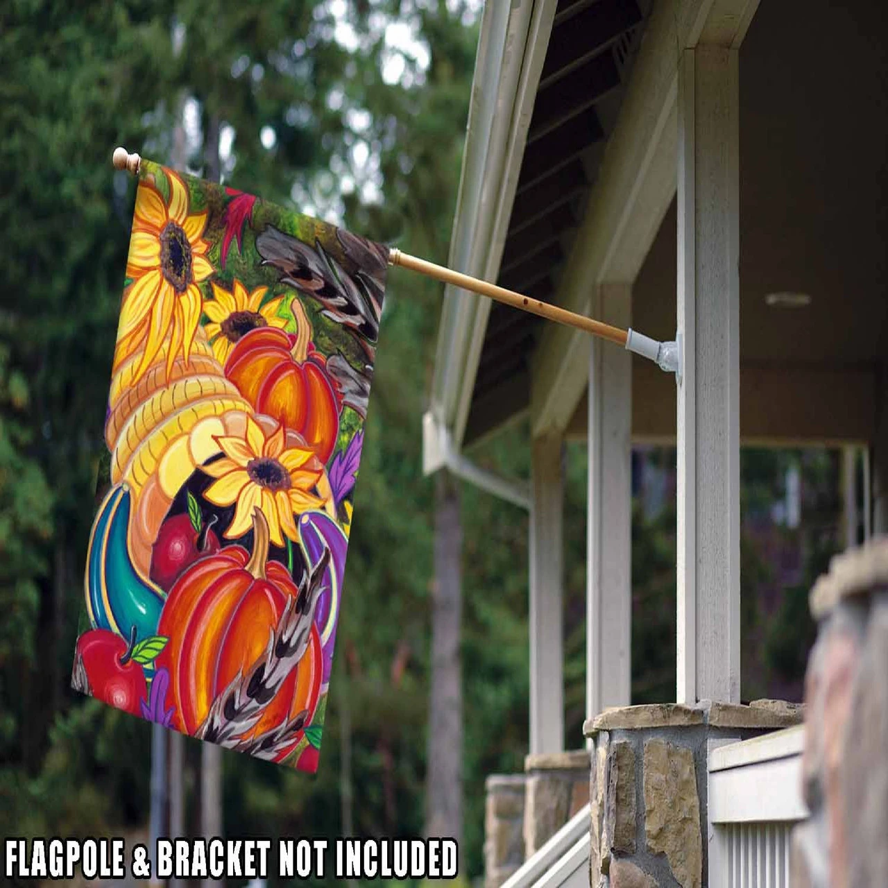 Glowing Cornucopia Yellow And Orange Rectangular House Flag 28" X 40" 2 Glowing Cornucopia Yellow And Orange Rectangular House Flag 28" X 40" - Image 2