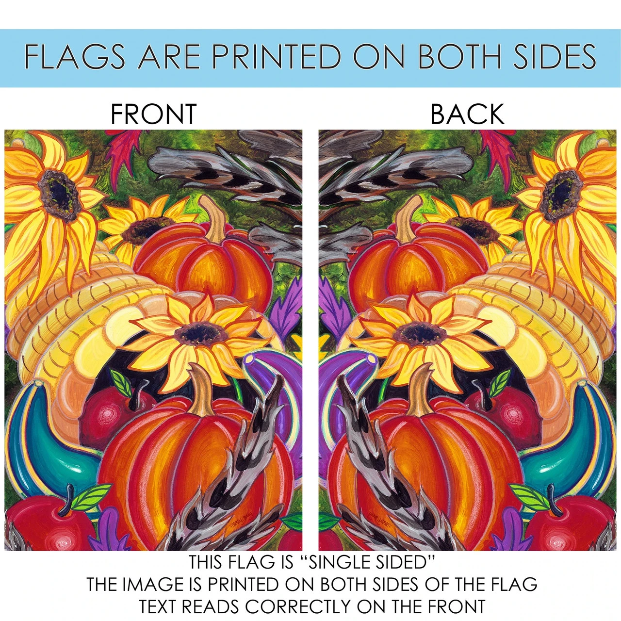 Glowing Cornucopia Yellow And Orange Rectangular House Flag 28" X 40" 4 Glowing Cornucopia Yellow And Orange Rectangular House Flag 28" X 40" - Image 4