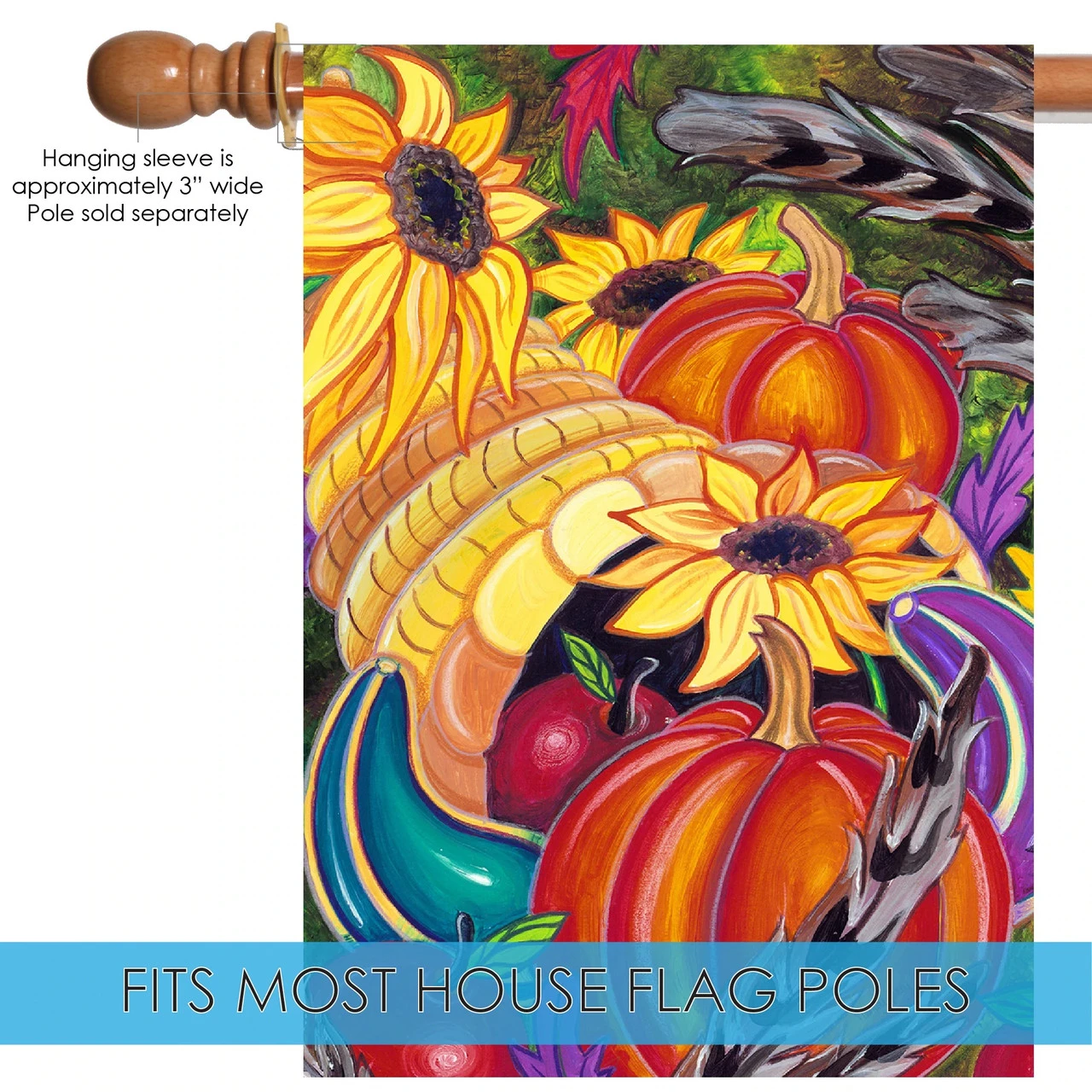 Glowing Cornucopia Yellow And Orange Rectangular House Flag 28" X 40" 5 Glowing Cornucopia Yellow And Orange Rectangular House Flag 28" X 40" - Image 5