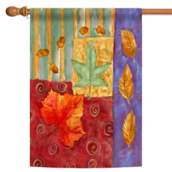 Spectacular Leaves Red And Green Rectangular House Flag 28" X 40"