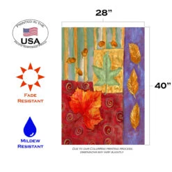 Spectacular Leaves Red And Green Rectangular House Flag 28" X 40" -PatioVibe Shop 109665 3 66997.1682375052