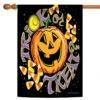 Happy Halloween Trick Or Treat Orange And Black Rectangular House Flag 28" X 40"