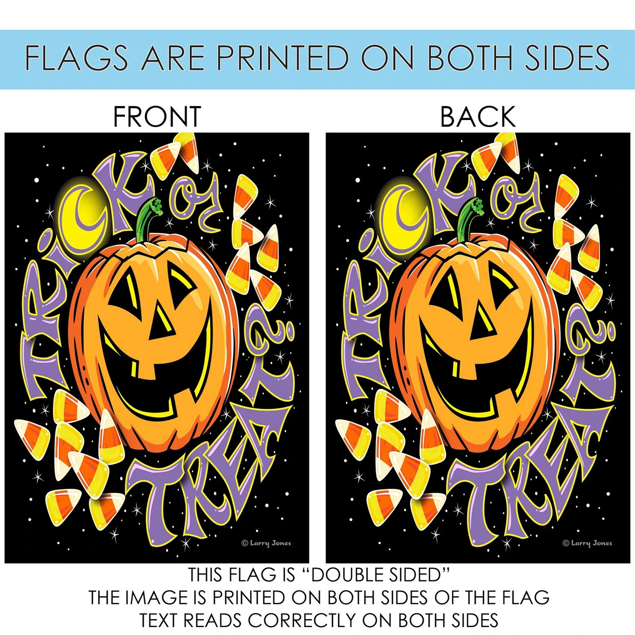 Happy Halloween Trick Or Treat Orange And Black Rectangular House Flag 28" X 40" 4 Happy Halloween Trick Or Treat Orange And Black Rectangular House Flag 28" X 40" - Image 4