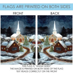 Snow Christmas Church Outdoor House Flag 40" X 28" 8 Snow Christmas Church Outdoor House Flag 40" X 28" -PatioVibe Shop 109670 4 06126.1682375034