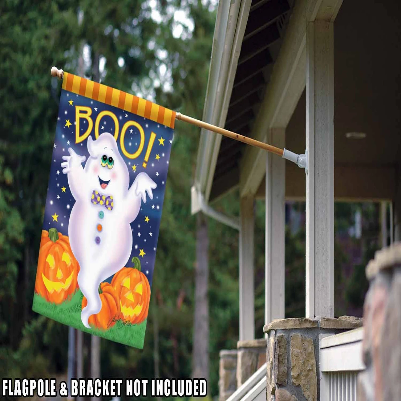 Halloween Jack-o-Lantern Pumpkin Outdoor House Flag 40" X 28" 2 Halloween Jack-o-Lantern Pumpkin Outdoor House Flag 40" X 28" - Image 2