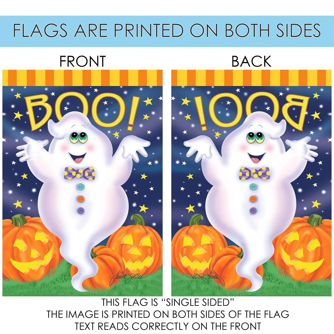 Halloween Jack-o-Lantern Pumpkin Outdoor House Flag 40" X 28" 4 Halloween Jack-o-Lantern Pumpkin Outdoor House Flag 40" X 28" - Image 4