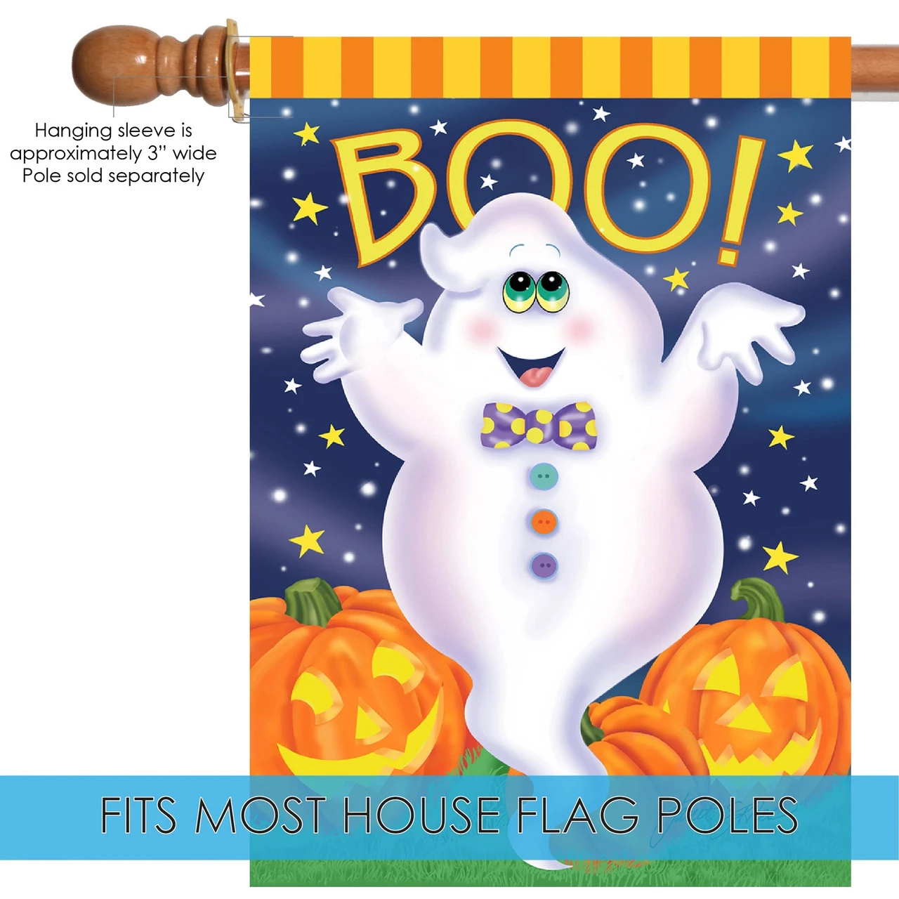 Halloween Jack-o-Lantern Pumpkin Outdoor House Flag 40" X 28" 5 Halloween Jack-o-Lantern Pumpkin Outdoor House Flag 40" X 28" - Image 5