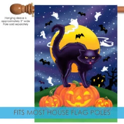 Halloween Kitty Ghost Outdoor House Flag 40" X 28" 9 Halloween Kitty Ghost Outdoor House Flag 40" X 28" -PatioVibe Shop 109676 5 20025.1682375025