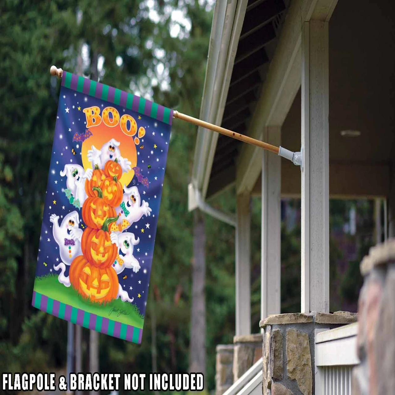 Jack-O-Lantern Pumpkin Boo Halloween Outdoor House Flag 40" X 28" 2 Jack-O-Lantern Pumpkin Boo Halloween Outdoor House Flag 40" X 28" - Image 2