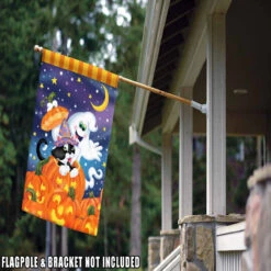Halloween Jack-o-Lantern Pumpkin Ghost Cat Outdoor House Flag 40" X 28" -PatioVibe Shop 109678 2 65743.1682375018