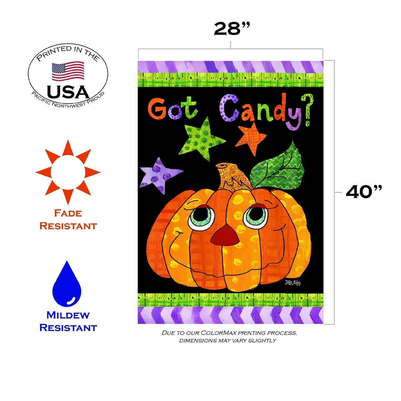 Halloween Pumpkin Outdoor House Flag 40" X 28" 3 Halloween Pumpkin Outdoor House Flag 40" X 28" - Image 3