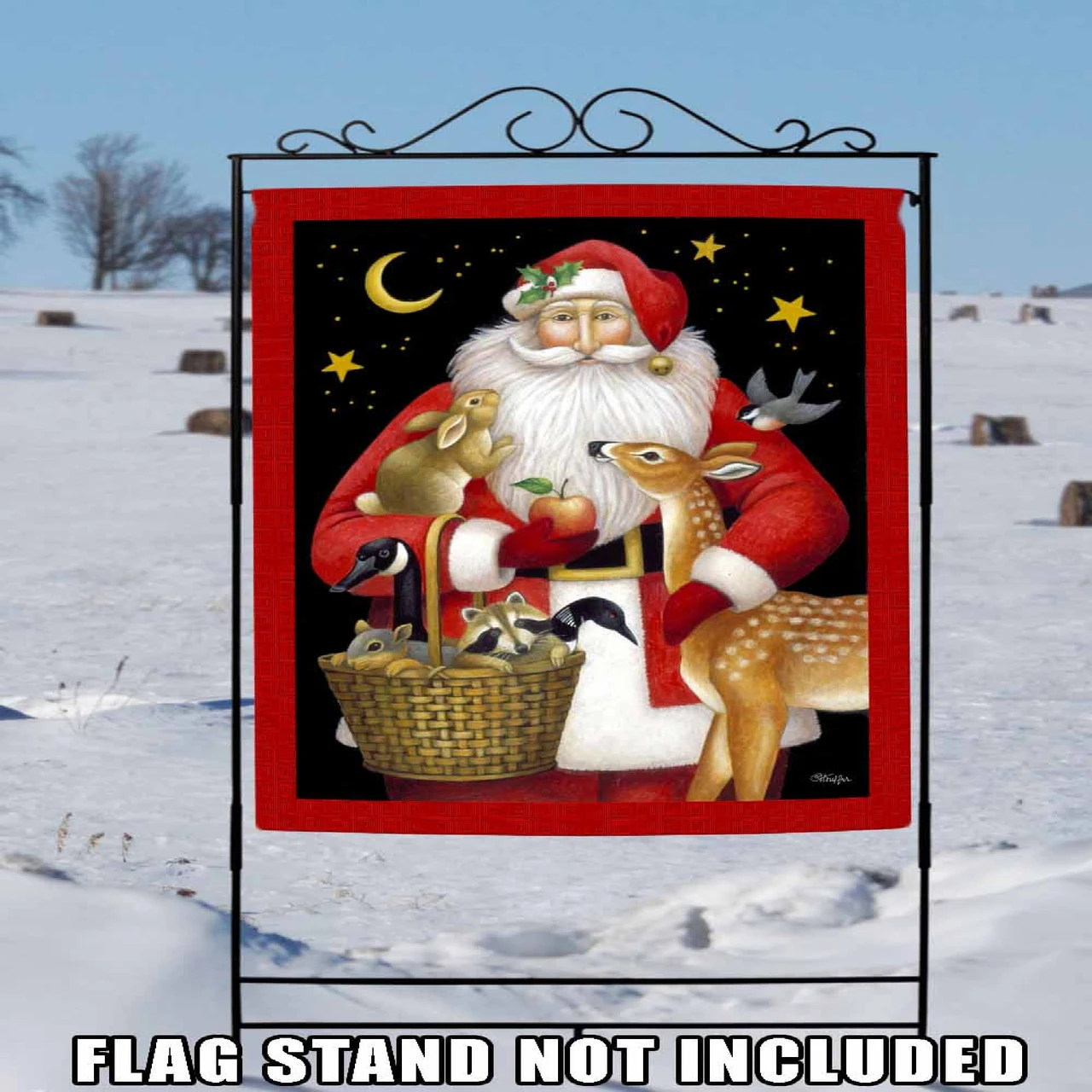 Christmas Santa Friends Outdoor House Flag 40" X 28" 2 Christmas Santa Friends Outdoor House Flag 40" X 28" - Image 2