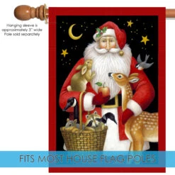 Christmas Santa Friends Outdoor House Flag 40" X 28" 9 Christmas Santa Friends Outdoor House Flag 40" X 28" -PatioVibe Shop 109695 5 48145.1682375034