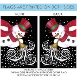 Christmas Trumpeting Snowman Outdoor House Flag 40" X 28" 8 Christmas Trumpeting Snowman Outdoor House Flag 40" X 28" -PatioVibe Shop 109696 4 48238.1682375011