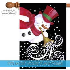 Christmas Trumpeting Snowman Outdoor House Flag 40" X 28" 9 Christmas Trumpeting Snowman Outdoor House Flag 40" X 28" -PatioVibe Shop 109696 5 35943.1682375011