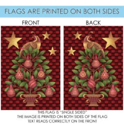 Christmas Carol Bird Ornament Outdoor House Flag 40" X 28" -PatioVibe Shop 109699 4 46018.1682375010