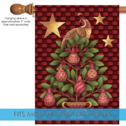 Christmas Carol Bird Ornament Outdoor House Flag 40" X 28" -PatioVibe Shop 109699 5 75344.1682375010