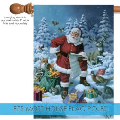 Christmas Santa Gifts And Friends Outdoor House Flag 40" X 28" -PatioVibe Shop 109705 5 70941.1682374991