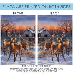 Winter Deer Glory Outdoor House Flag 40" X 28" 8 Winter Deer Glory Outdoor House Flag 40" X 28" -PatioVibe Shop 109710 4 45026.1682373332