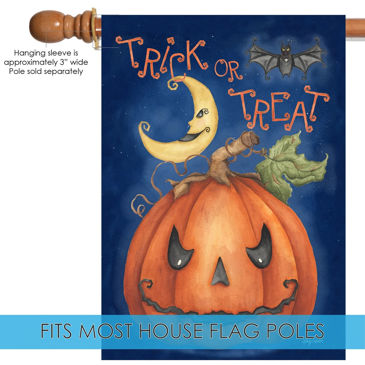 Halloween Spooky Trick Or Treat Outdoor House Flag 40" X 28" 5 Halloween Spooky Trick Or Treat Outdoor House Flag 40" X 28" - Image 5