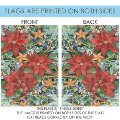 Christmas Poinsettia Charms Outdoor House Flag 40" X 28" -PatioVibe Shop 109743 4 98794.1682372988