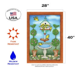 Drinking Gold Finch Birdhouse Outdoor House Flag 40" X 28" -PatioVibe Shop 109751 3 99770.1682374946