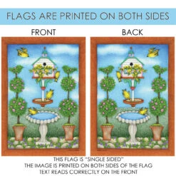 Drinking Gold Finch Birdhouse Outdoor House Flag 40" X 28" -PatioVibe Shop 109751 4 72805.1682374947