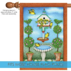 Drinking Gold Finch Birdhouse Outdoor House Flag 40" X 28" -PatioVibe Shop 109751 5 92872.1682374947